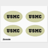 USMC [はっきりした文字] 楕円形シール (シート)