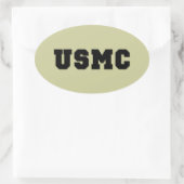 USMC [はっきりした文字] 楕円形シール (バッグ)
