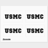 USMC [はっきりした文字] 長方形シール (シート)