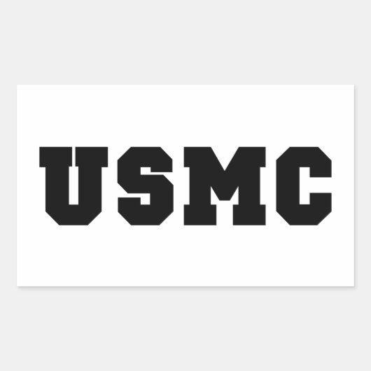 USMC [はっきりした文字] 長方形シール (正面)