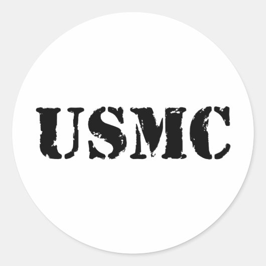 USMC [ステンシル文字] ラウンドシール (正面)