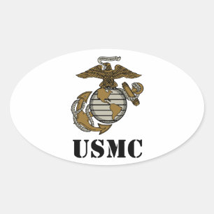 USMC [ステンシル] 楕円形シール