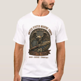 USMC ファースト・トゥ・ファイト イーグル コンバットナイフ メンズ Tシャツ