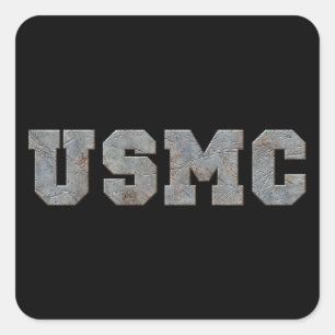 USMC [ラスティ文字] スクエアシール