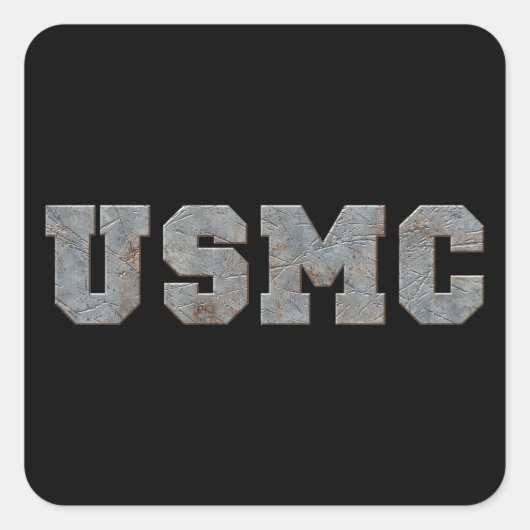 USMC [ラスティ文字] スクエアシール (正面)