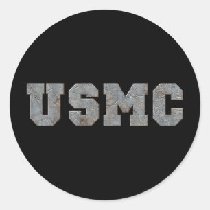 USMC [ラスティ文字] ラウンドシール