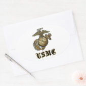 USMC 楕円形シール (封筒)