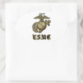 USMC 楕円形シール (バッグ)