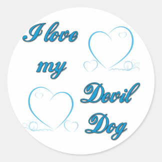 USMC I Love My Devil Dog ラウンドシール