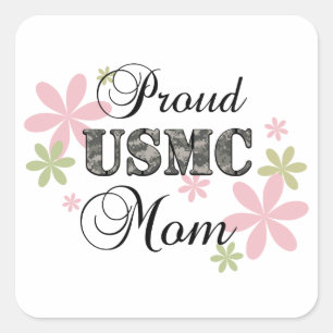 USMC Mom [fl迷彩柄] スクエアシール