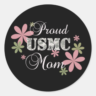 USMC Mom [fl迷彩柄] ラウンドシール