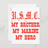 USMC My Brother My Marine My Hero ポストカード (正面/裏面)