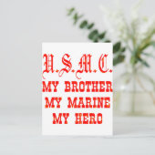 USMC My Brother My Marine My Hero ポストカード (スタンド正面)