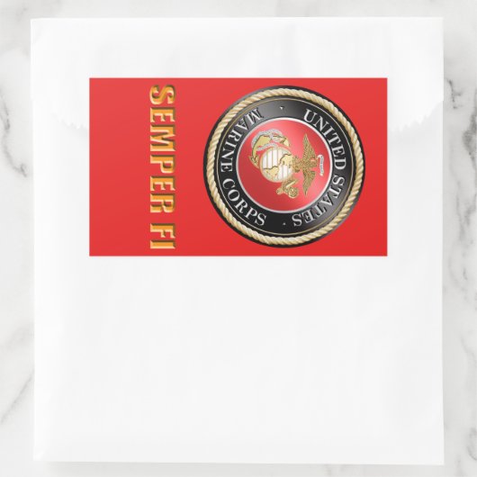 USMC Semper Fi 長方形シール (バッグ)