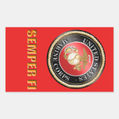 USMC Semper Fi 長方形シール (正面)