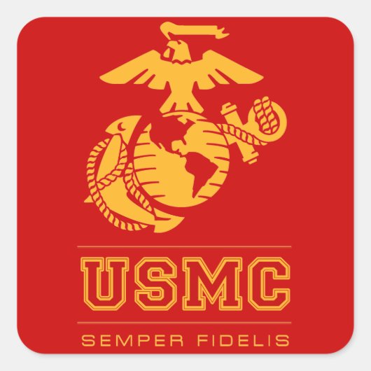 USMC Semper Fidelis [Semper Fi] スクエアシール (正面)
