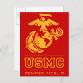 USMC Semper Fidelis [Semper Fi] ポストカード (正面/裏面)