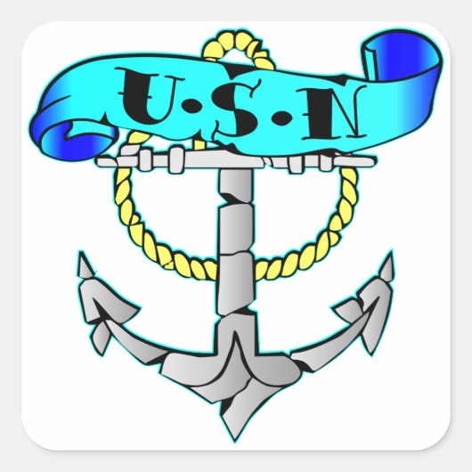 USNいかりタトゥー スクエアシール (正面)
