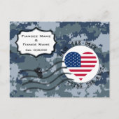 USNネイビー日付とアメリカのハートを保存 案内ポストカード (正面)