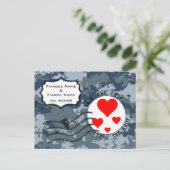 USNネイビー日付とハートの保存 案内ポストカード (スタンド正面)