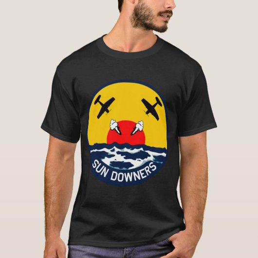 USN VF111戦闘飛行隊サンダウナーズ クリーンスタイル Tシャツ (正面)