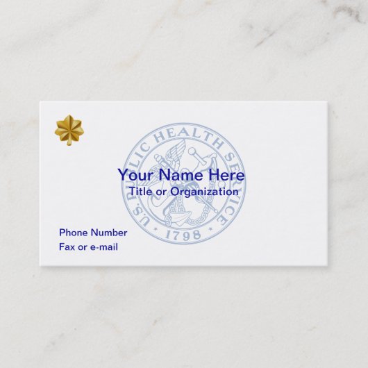 USPHS副司令官ビジネスカード 名刺 (正面)