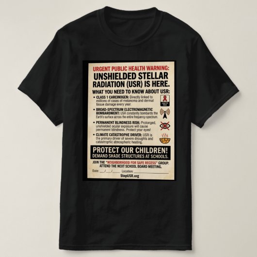 USR公的警告 Tシャツ (デザイン正面)