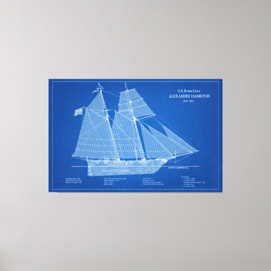 USRCアレクサンダーハミルトン – ABD キャンバスプリント (正面)