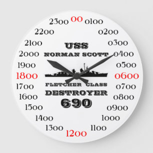 USSのノルマン人スコット(DD-690) ラージ壁時計