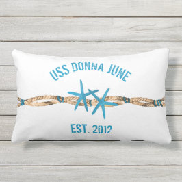 USSのボートの名前ヒトデおよびロープ アウトドアクッション