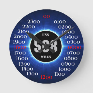 USSのミソサザイ(DD-568) ラウンド壁時計