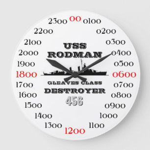 USSのロッドマン(DD-456) ラージ壁時計