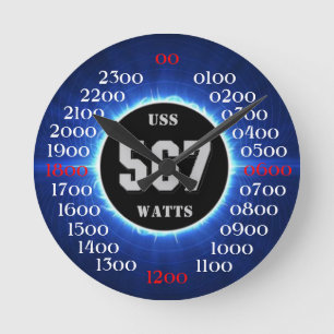 USSのワット(DD-567) ラウンド壁時計