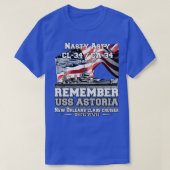 USSアストリアCA34クルーザー海軍退役軍人 Tシャツ (デザイン正面)