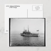 USSアラバマ戦艦c1902ヴィンテージ ポストカード (正面/裏面)