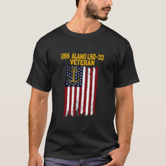 USSアラモLSD-33波止場着陸船退役軍人父 Tシャツ