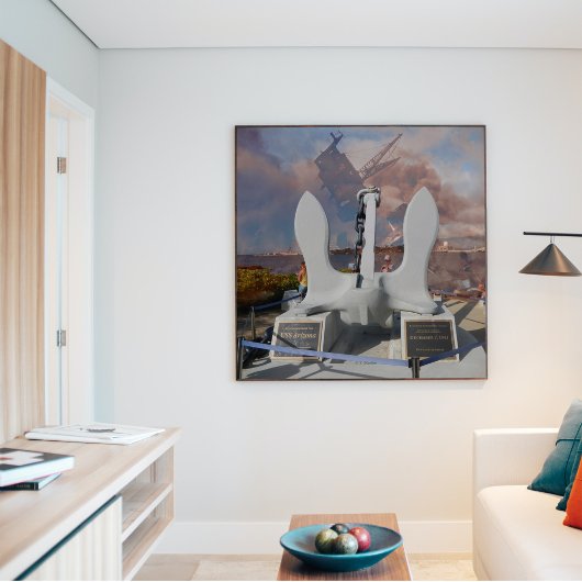 USSアリゾナいかりと船舶アットパールハーバー ポスター