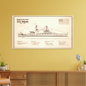 USSアリゾナ – 船舶設計図プランSD キャンバスプリント (インサイチュ (リビング))