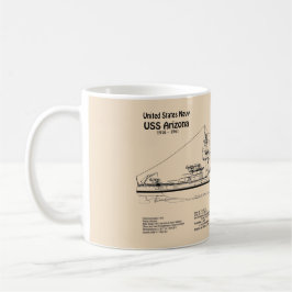 USSアリゾナ – 船舶設計図プランSD コーヒーマグカップ