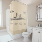 USSアリゾナ – 船舶設計図プランSD シャワーカーテン (インサイチュ)