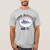 USSアリゾナ(BB-39) Tシャツ (正面)