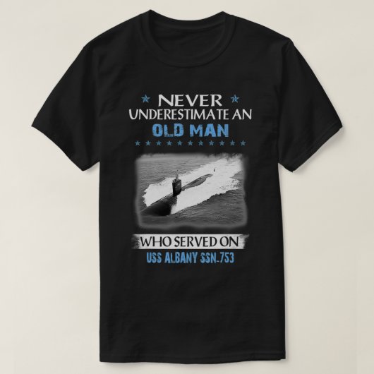 USSアルバニーSSN753潜水艦退役軍人デイファーザーダ Tシャツ (デザイン正面)