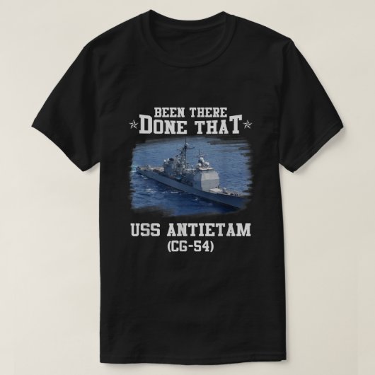 USSアンティータムCG4ティコンデロガクラスクルーザーファーザー Tシャツ (デザイン正面)