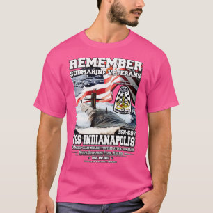 USSインディアナポリスSSN697潜水艦退役軍人 Tシャツ