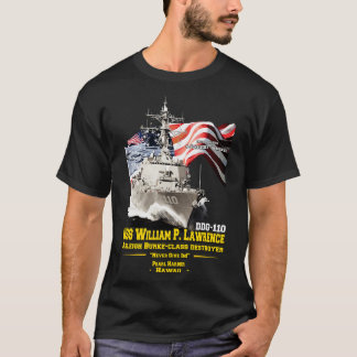 USSウィリアムPローレンスDDG110ミサイル駆逐艦 Tシャツ