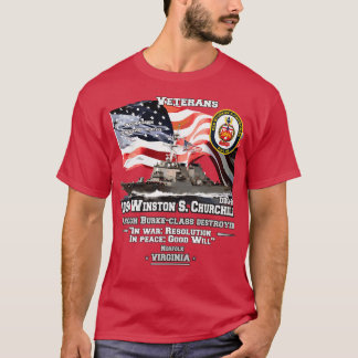 USSウィンストンSチャーチルDDG81退役軍人 Tシャツ