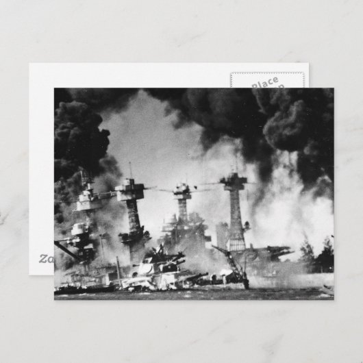 USSウェストバージニアアットパールハーバー ポストカード (正面/裏面)