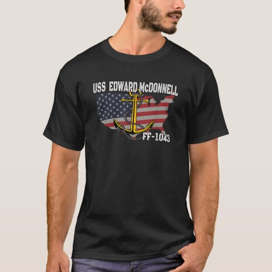 USSエドワード・マクドネルFF 1043フリゲート退役軍人デー Tシャツ (正面)