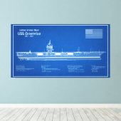 USSエンタープライズ – 出荷設計図プランABD キャンバスプリント (インサイチュ (ウッドフロア))