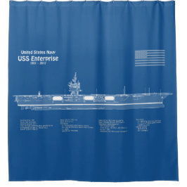 USSエンタープライズ – 出荷設計図プランABD シャワーカーテン